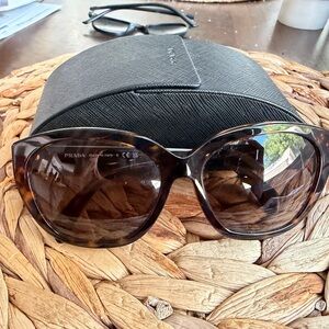 Prada Brown Tortoiseshell Oversized Women's Sunglasses